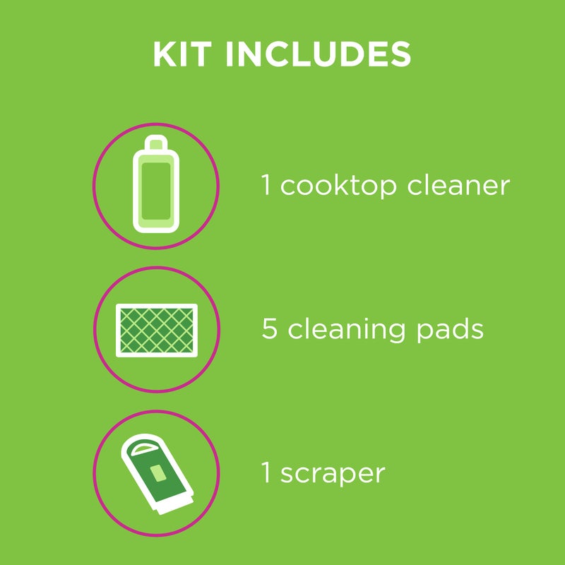 Affresh Cooktop Cleaning Kit, Safe for Glass & Ceramic Cooktops, Includes 5 oz cleaner, 5 pads, 1 scraper - Image 2